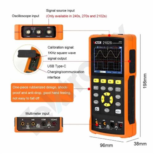 اسیلوسکوپ دستی ویکتور مدل Victor 2102S