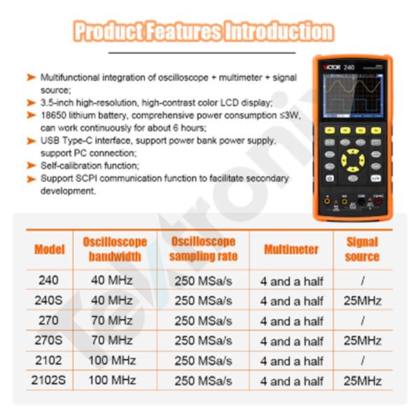 اسیلوسکوپ دستی ویکتور مدل VICTOR 240