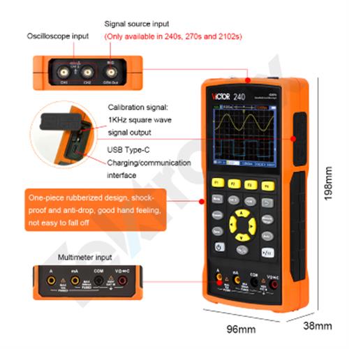 اسیلوسکوپ دستی ویکتور مدل VICTOR 240