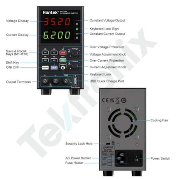 منبع تغذیه هانتک مدل Hantek HDP-135V6A